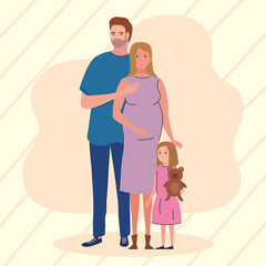 Obraz premium cute parents with daughter