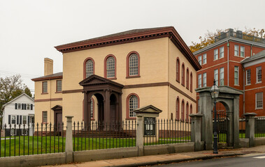 Fototapeta na wymiar Touro Synagogue, America's oldest synagogue, in Newport, Rhode Island