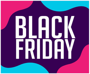 Black Friday Design Vector day 29 November Holiday marketing Pink And Cyan abstract Sale illustration with Purple background