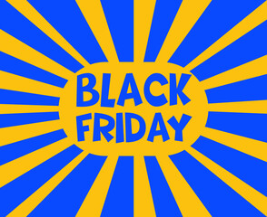 Black Friday Design Vector day 29 November Holiday marketing abstract Sale Blue And Yellow illustration