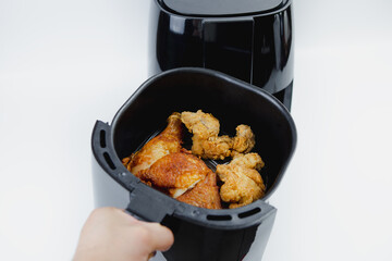 Frying the chicken will be easier. If frying in an oil-free fryer.