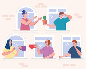 young people in the windows