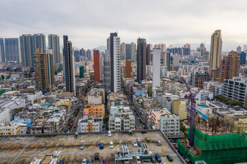 Top view of the Hong Kong city