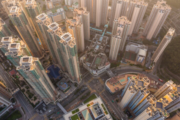 Top down view of Hong Kong residential district
