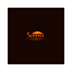 vector logo sunrise in orange color