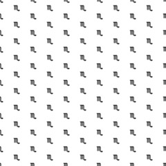 Square seamless background pattern from black zodiac scorpio symbols. The pattern is evenly filled. Vector illustration on white background