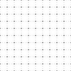 Square seamless background pattern from black zodiac aquarius symbols are different sizes and opacity. The pattern is evenly filled. Vector illustration on white background