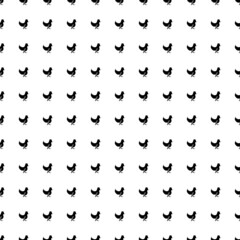 Square seamless background pattern from geometric shapes. The pattern is evenly filled with big black chicken symbols. Vector illustration on white background