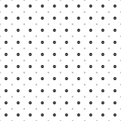 Square seamless background pattern from geometric shapes are different sizes and opacity. The pattern is evenly filled with small black fast forward symbols. Vector illustration on white background