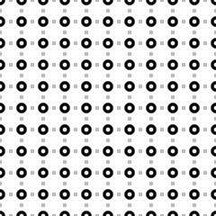 Fototapeta premium Square seamless background pattern from geometric shapes are different sizes and opacity. The pattern is evenly filled with big black record media symbols. Vector illustration on white background