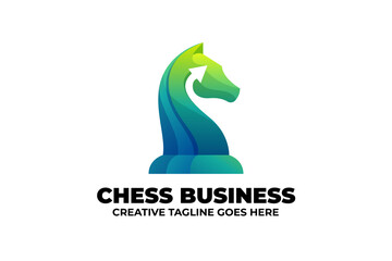 Green Horse Chess Gradient Logo