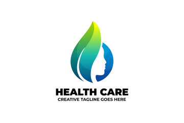 Woman Natural Health Care Gradient Business Logo