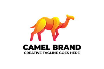 Camel Dessert Animal Gradient Business Logo