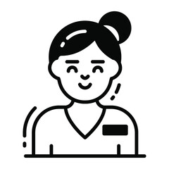 Obraz premium clinician icon, single avatar vector illustration