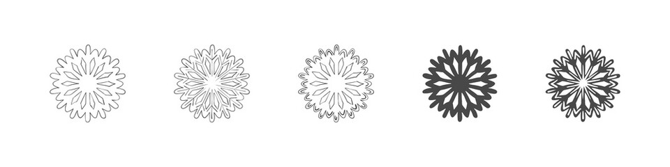 Snowflakes. Snowflakes for New Year design. Hand-drawn snowflake icons. Vector illustration