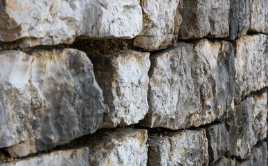 Close up of dry stone wall