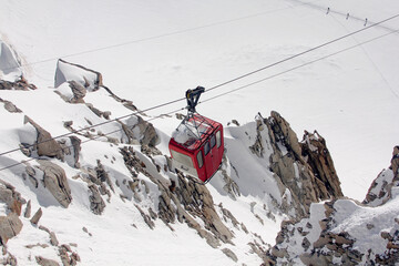 incredible views on funicular ride in snowy alps