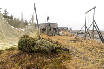 Russian scene; Tersky coast of the White sea. Historical and Ethnographic Complex Tony Tetrina is a atmospheric location. The reconstructed village of Pomors.