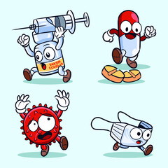 Covid19 character animated collection