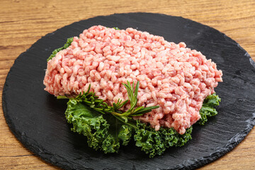 Raw pork minced meat for cooking