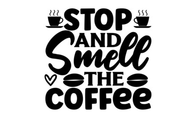 Fototapeta premium Decorative letter, Hand drawn lettering, Quote, Vector hand-painted illustration, inscription, Morning coffee, Hand drawn illustration with hand lettering 