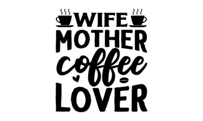 Decorative letter, Hand drawn lettering, Quote, Vector hand-painted illustration, inscription, Morning coffee, Hand drawn illustration with hand lettering
