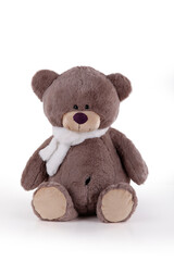 A teddy bear doll isolated on a white background