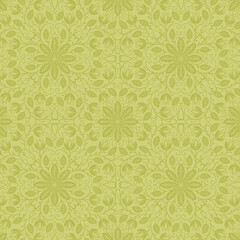 green pattern with flowers