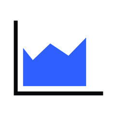financial graph, growth graph chart icon design vector