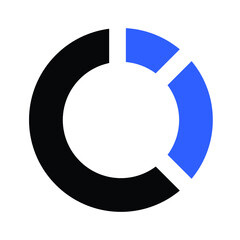 Financial chart, pie chart icon design vector