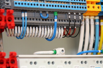 3-level electrical terminals for connecting loads in the electrical panel for technological processes in production.