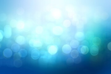 Blur bokeh blue azure vivid shades background. Abstract cool fantasy illustration.