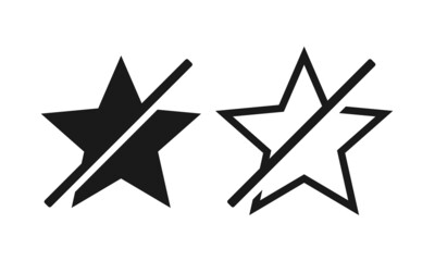 No star, favorite prohibited. Feedback rating symbol. Illustration vector