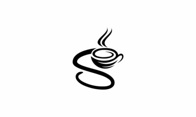 letter S concept design coffee logo