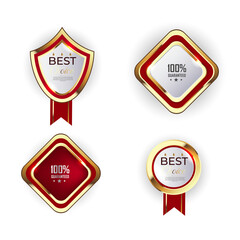 Fototapeta premium Stylish golden luxury badges