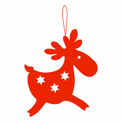 christmas deer, red, decoration, vector element