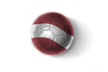 Fototapeta premium realistic football ball with national flag of latvia on the white background