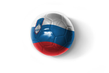 realistic football ball with national flag of slovenia on the white background