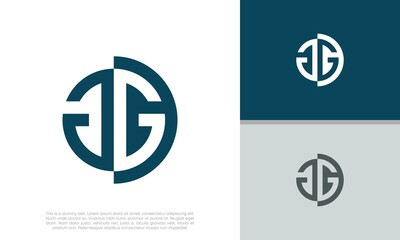 Initials G logo design. Initial Letter Logo. Innovative high tech logo template.	
