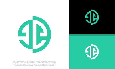 Initials E logo design. Initial Letter Logo. Innovative high tech logo template. 