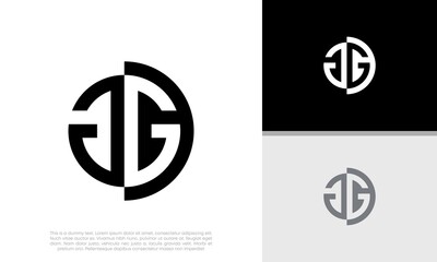 Initials G logo design. Initial Letter Logo. Innovative high tech logo template.	

