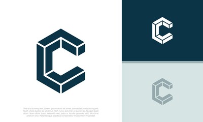 Initials C logo design. Initial Letter Logo. Innovative high tech logo template.	
