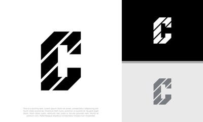 Initials C logo design. Initial Letter Logo. Innovative high tech logo template.	
