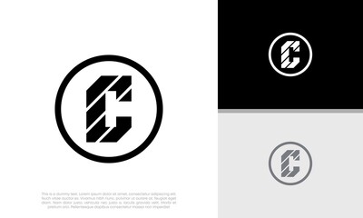 Initials C logo design. Initial Letter Logo. Innovative high tech logo template. 