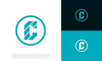 Initials C logo design. Initial Letter Logo. Innovative high tech logo template.	
