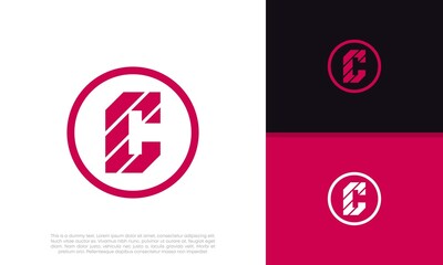 Initials C logo design. Initial Letter Logo. Innovative high tech logo template.	
