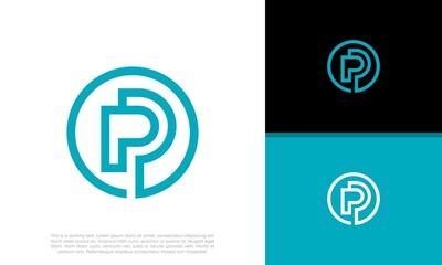 Initials P logo design. Initial Letter Logo. Innovative high tech logo template.	
