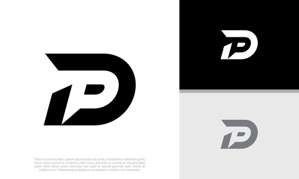 Initials P D logo design. Initial Letter Logo. Innovative high tech logo  template. Векторный объект Stock | Adobe Stock