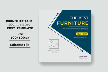 Obraz premium Furniture sale social media post banner template 