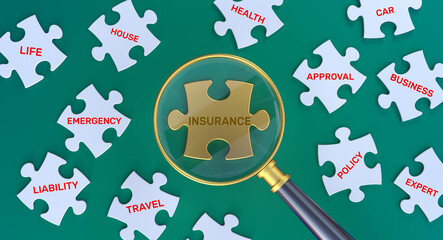 Jigsaw puzzle and insurance concept